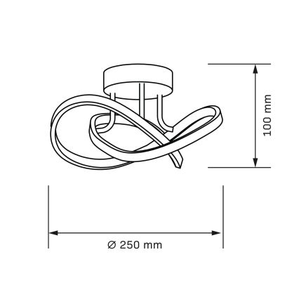 Plafonnier LED OSKAR LED/15W/230V Ø 25 cm noir