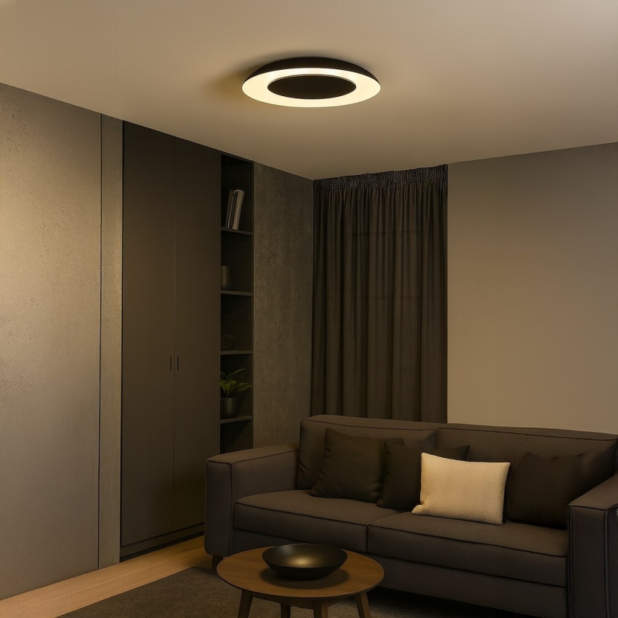 Plafonnier LED PIATTINO LED/30W/230V 3000/4000/6000K Ø 40 cm noir