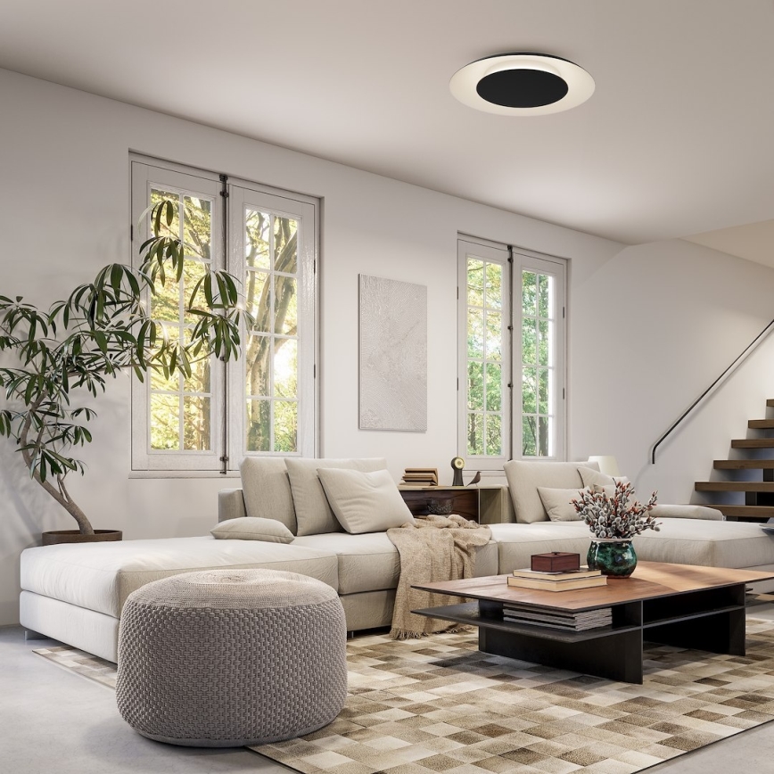 Plafonnier LED PIATTINO LED/30W/230V 3000/4000/6000K Ø 40 cm noir