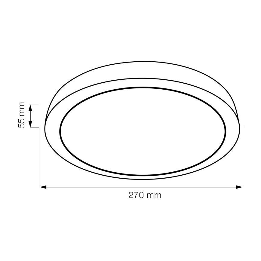 Plafonnier LED en bois pour salle de bains 12W/230V Ø 27 cm IP44 chêne