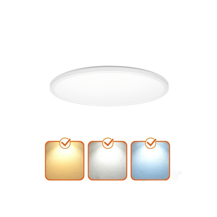 Luminaire LED pour salle de bains avec détecteur de mouvement et crépusculaire NIVERA LED/12W/230V IP54 3000/4000/6000K Ø 22,5 cm blanc + télécommande