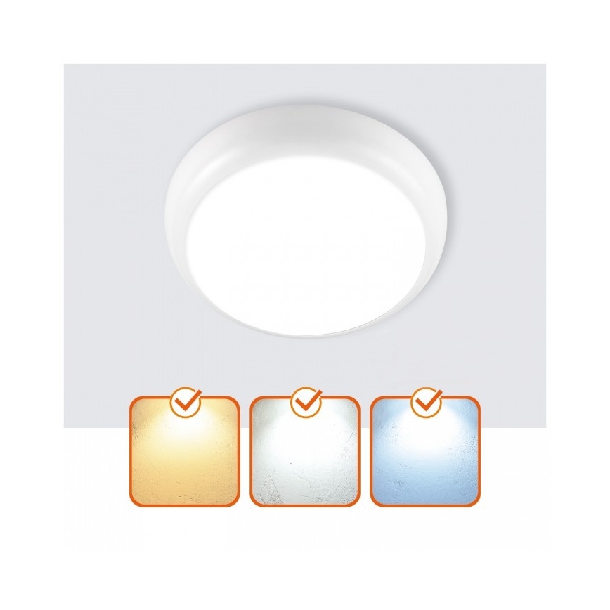 Plafonnier LED pour salle de bains DEFENDER LED/12/18/24W/230V 3000/4000/6500K IP65 Ø 30 cm blanc