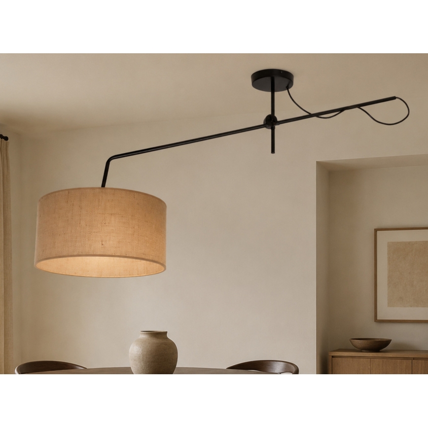 Plafonnier LED réglable VENICE 1xE27/60W/230V jute