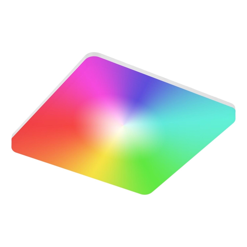 Plafonnier LED RGBW dimmable pour salle de bains — 15 W, 230 V, 3000–6500 K, 22×22 cm, IP54, blanc, Wi‑Fi