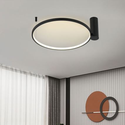 Plafonnier LED RING S LED/34W/230V 3000/4000/6000K Ø 60 cm noir