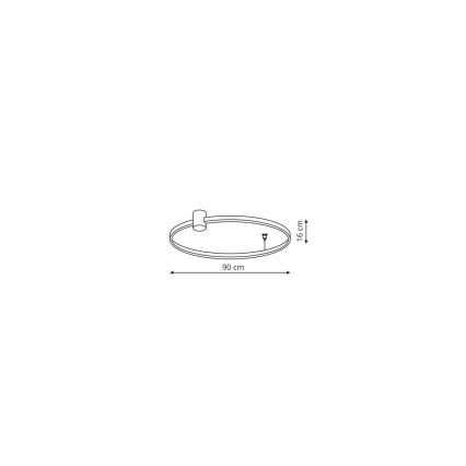 Plafonnier LED RING S LED/50W/230V 3000/4000/6000K Ø 90 cm noir
