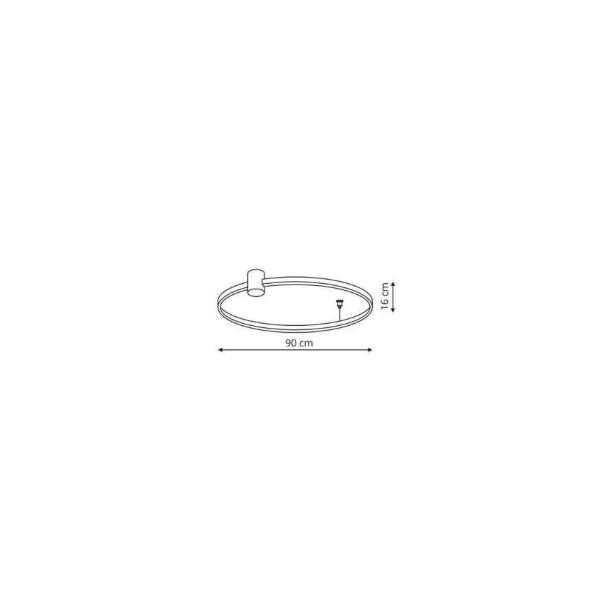 Plafonnier LED RING S LED/50W/230V 3000/4000/6000K Ø 90 cm noir