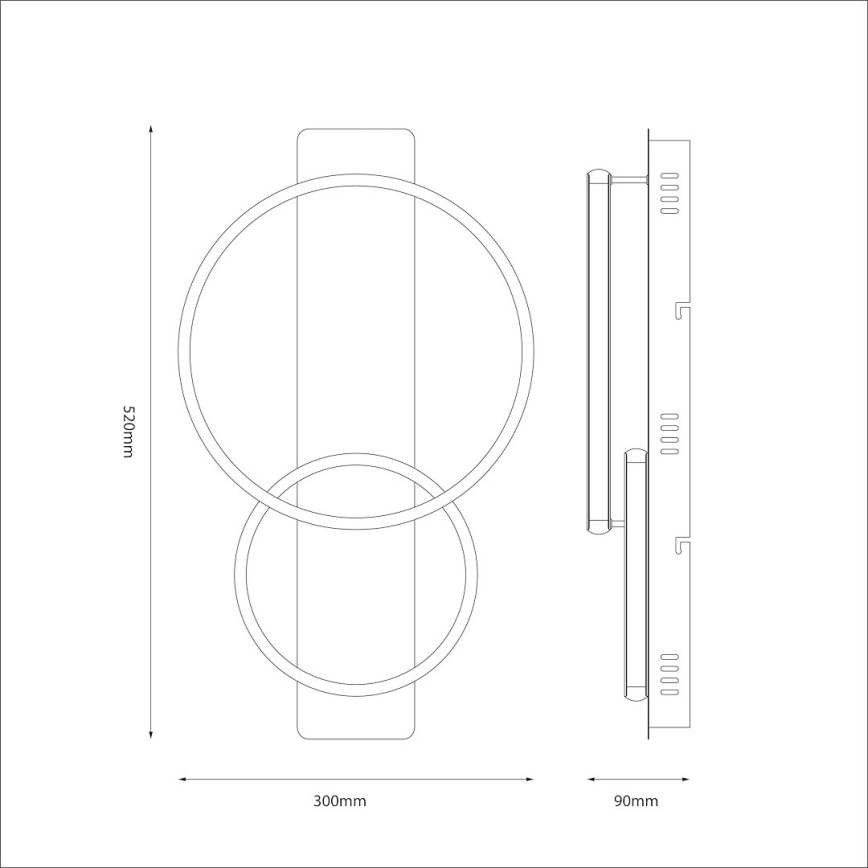 Plafonnier LED ROWENA LED/14W/230V noir/marron