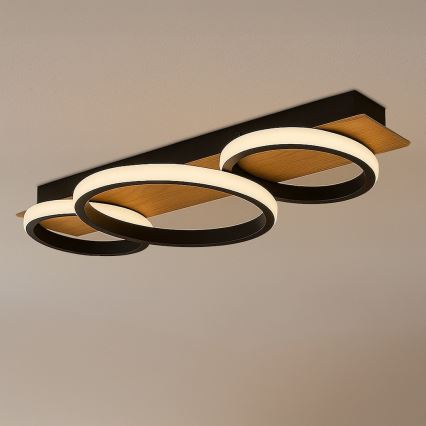 Plafonnier LED ROWENA LED/18W/230V noir/marron