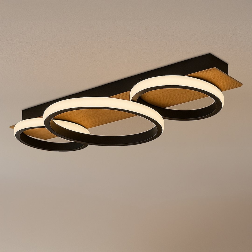 Plafonnier LED ROWENA LED/18W/230V noir/marron