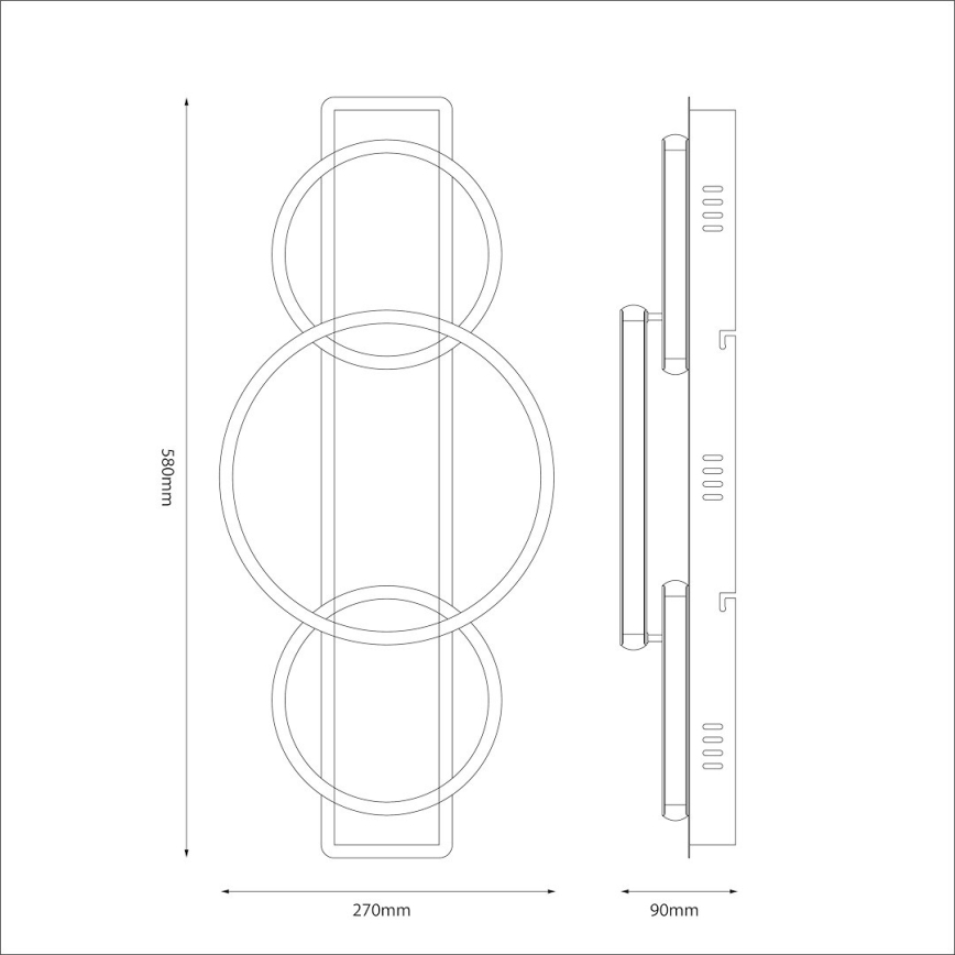 Plafonnier LED ROWENA LED/18W/230V noir/marron
