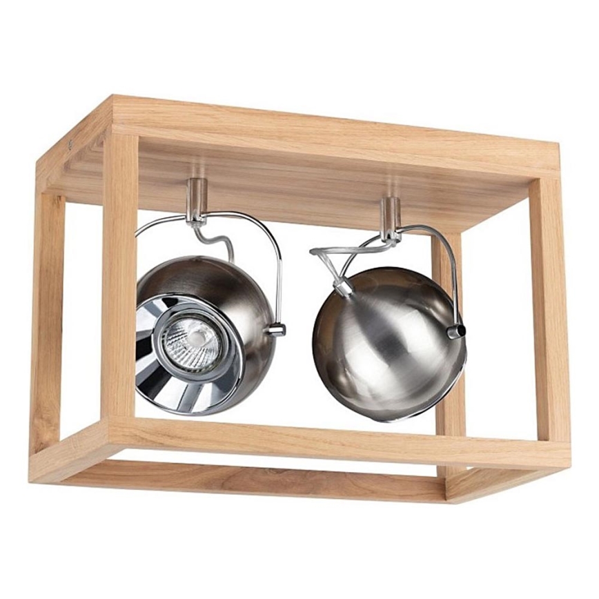 Plafonnier LED ROY 2xGU10/5W/230V chêne mat