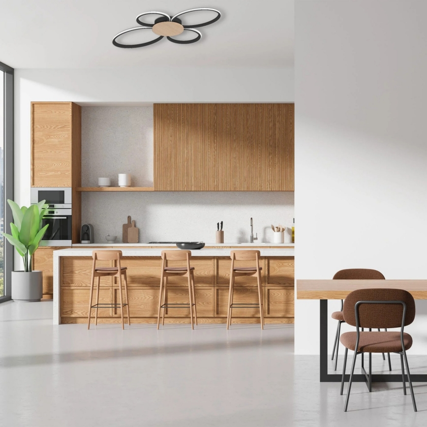 Plafonnier LED SABINA LED/38W/230V en bois d'hévéa
