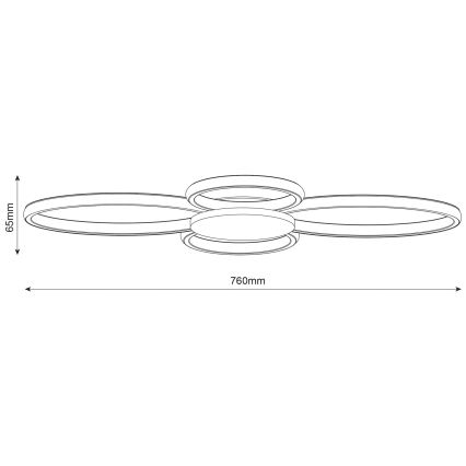 Plafonnier LED SABINA LED/38W/230V en bois d'hévéa
