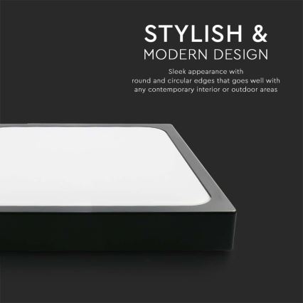 Plafonnier LED salle de bain avec détecteur LED/24W/230V 4000K IP44 noir