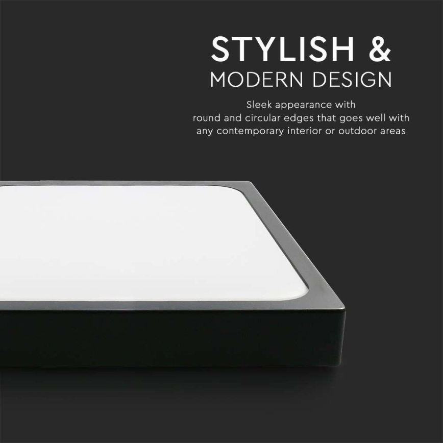 Plafonnier LED salle de bain avec détecteur LED/24W/230V 4000K IP44 noir