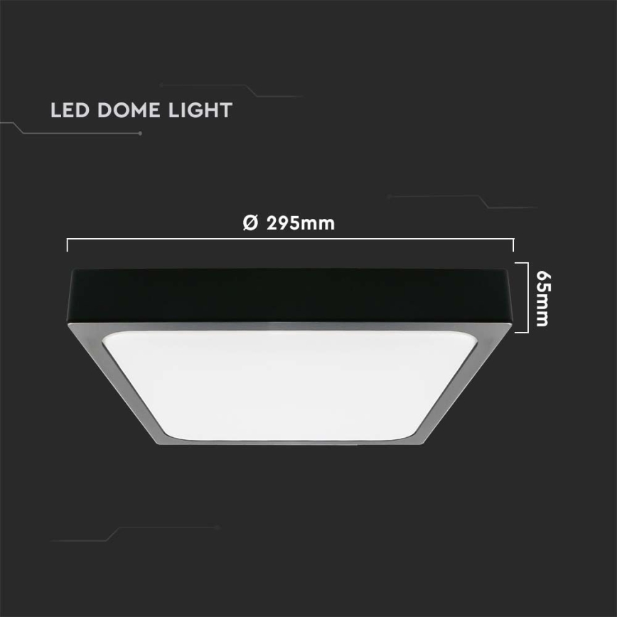 Plafonnier LED salle de bain avec détecteur LED/24W/230V 4000K IP44 noir