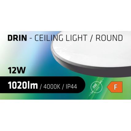 Plafonnier LED salle de bain CIRCLE LED/12W/230V 4000K d. 25 cm IP44 noir