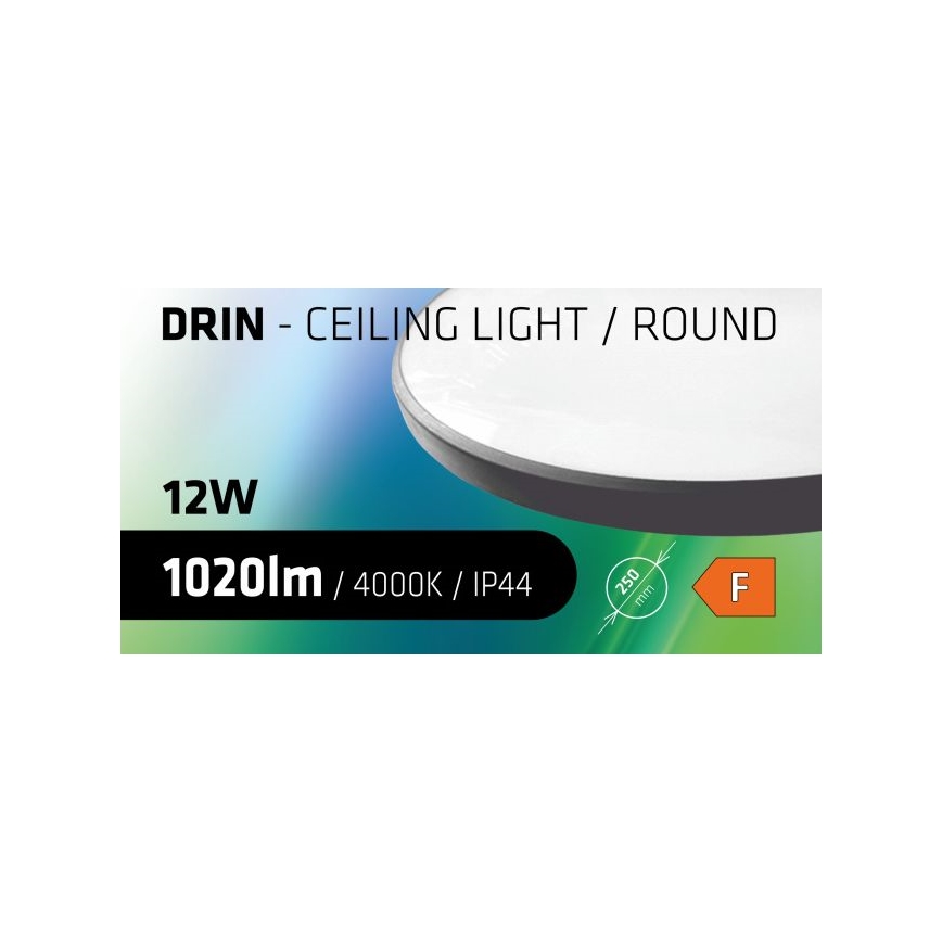 Plafonnier LED salle de bain CIRCLE LED/12W/230V 4000K d. 25 cm IP44 noir