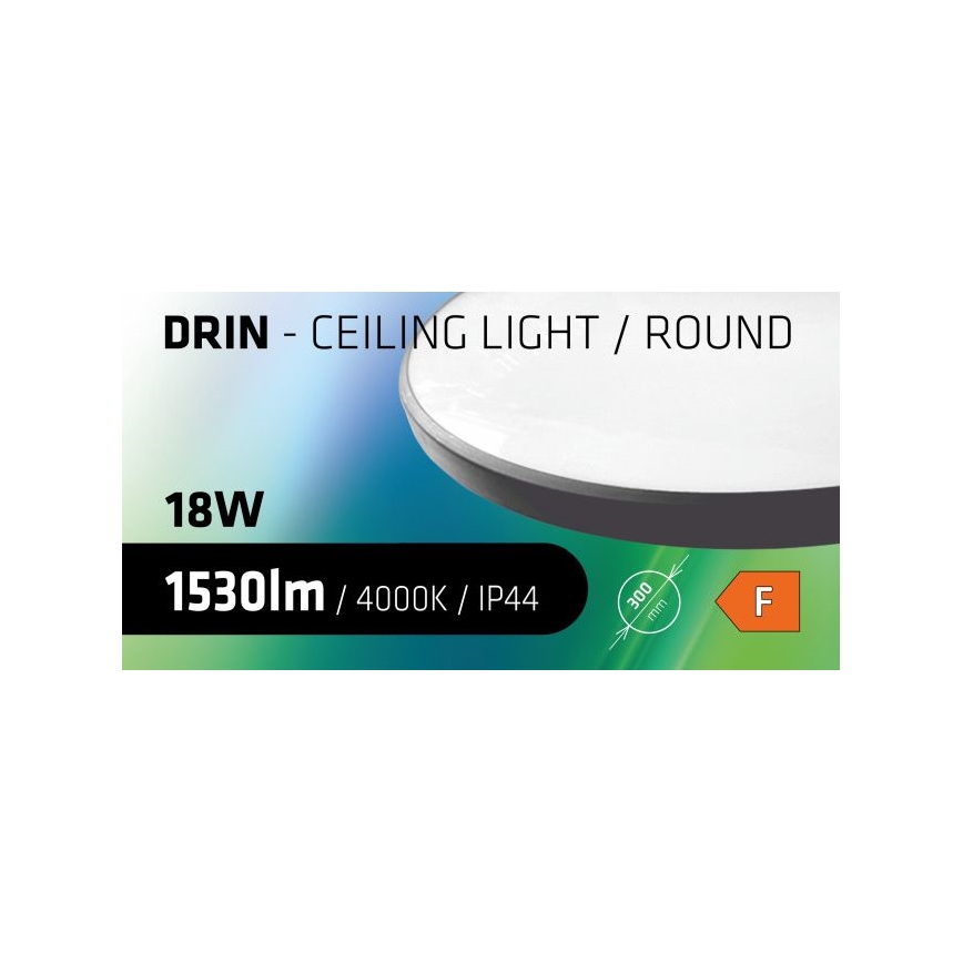 Plafonnier LED salle de bain CIRCLE LED/18W/230V 4000K d. 30 cm IP44 noir