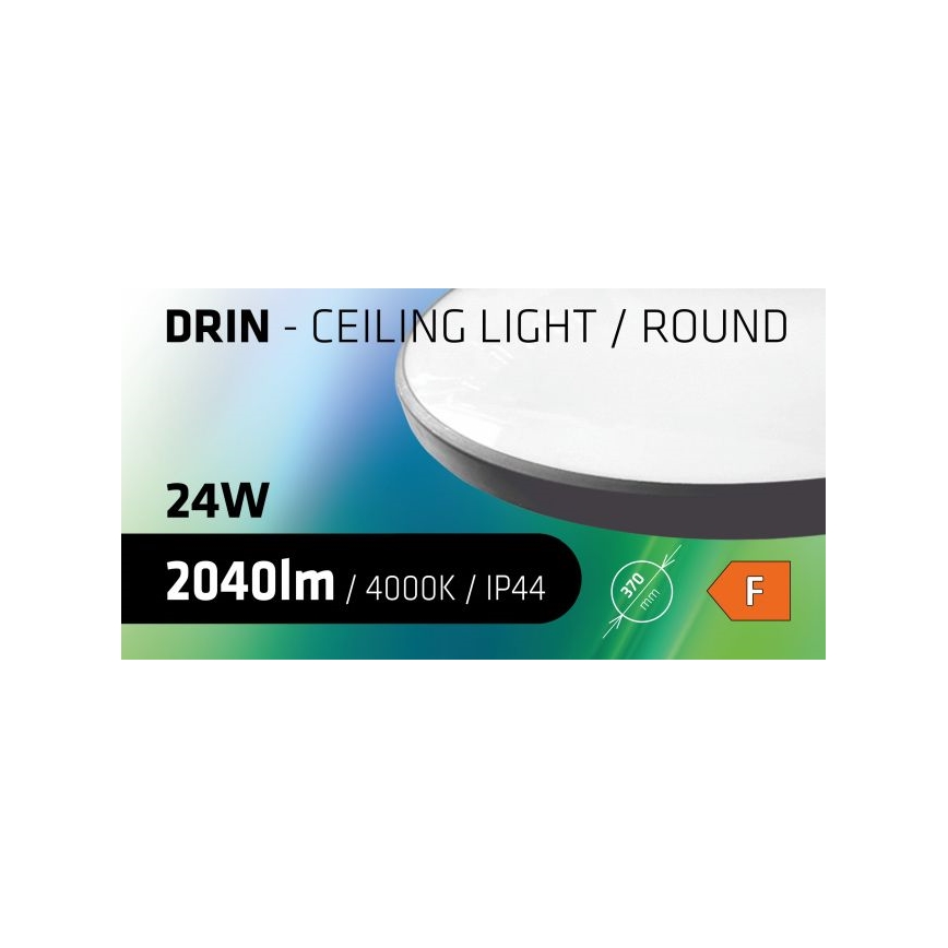 Plafonnier LED salle de bain CIRCLE LED/24W/230V 4000K d. 37 cm IP44 noir
