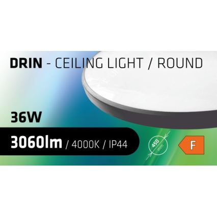 Plafonnier LED salle de bain CIRCLE LED/36W/230V 4000K d. 45 cm IP44 noir