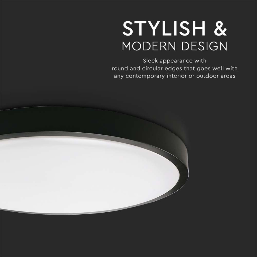 Plafonnier LED salle de bain LED/18W/230V 4000K IP44 noir