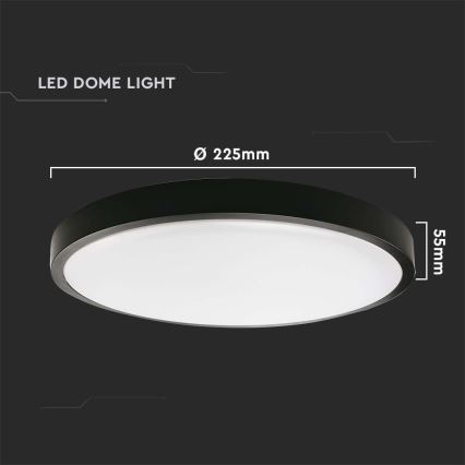 Plafonnier LED salle de bain LED/18W/230V 4000K IP44 noir