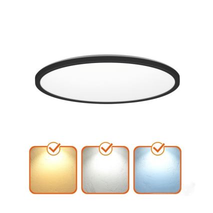 Plafonnier LED pour salle de bain NIVERA LED/12W/230V IP54 3000/4000/6000K Ø 22,5 cm noir