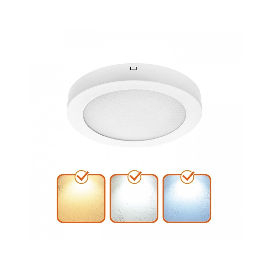 Plafonnier LED SIGARO 24W / 230V / 3000/4000/6500K, Ø 22 cm, blanc