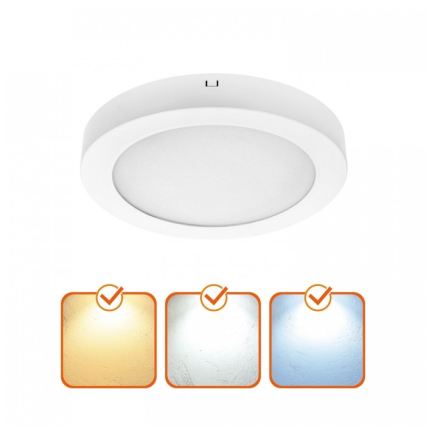 Plafonnier LED SIGARO LED/18W/230V 3000/4000/6500K Ø 22 cm blanc