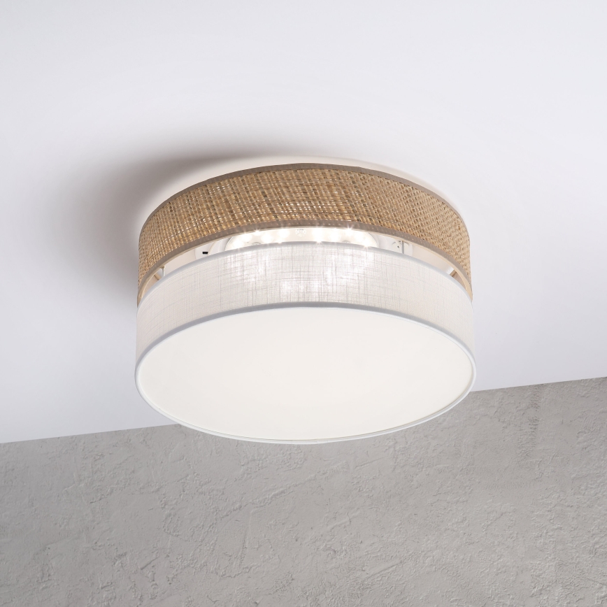 Plafonnier LED SIRJA BOHO LED/20W/230V 4000K Ø 35 cm beige/blanc