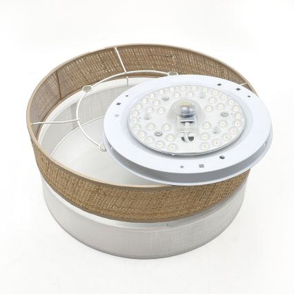 Plafonnier LED SIRJA BOHO LED/20W/230V 4000K Ø 35 cm beige/blanc