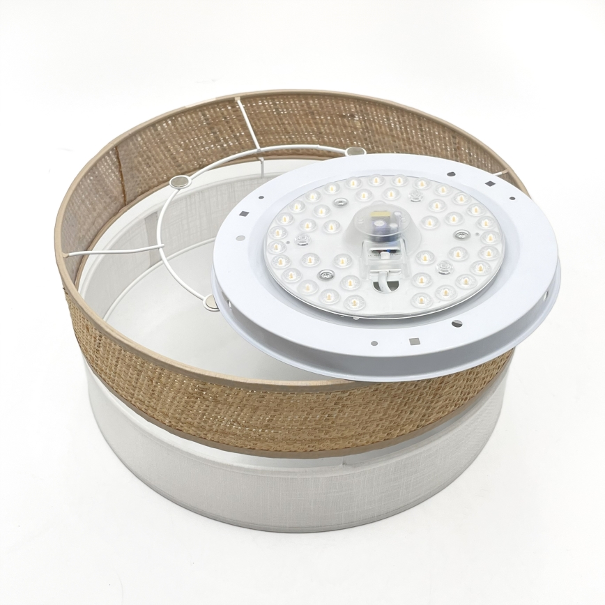 Plafonnier LED SIRJA BOHO LED/20W/230V 4000K Ø 35 cm beige/blanc