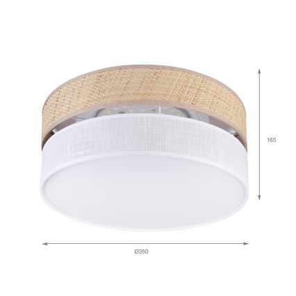 Plafonnier LED SIRJA BOHO LED/20W/230V 4000K Ø 35 cm beige/blanc