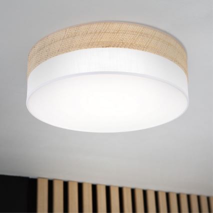 Plafonnier LED SIRJA BOHO, 36 W, 230 V, 4000 K, Ø 45 cm, beige/blanc