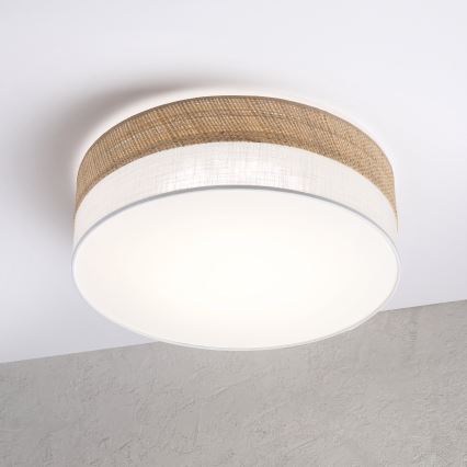 Plafonnier LED SIRJA BOHO, 36 W, 230 V, 4000 K, Ø 45 cm, beige/blanc