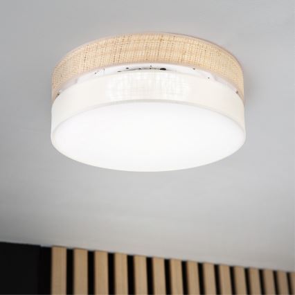 Plafonnier LED SIRJA BOHO, 36 W, 230 V, 4000 K, Ø 45 cm, beige/crème