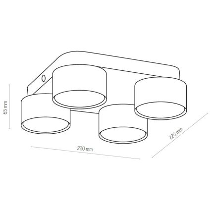 Plafonnier LED SPACE 4xGX53/15W/230V blanc