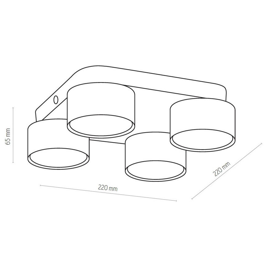 Plafonnier LED SPACE 4xGX53/15W/230V blanc
