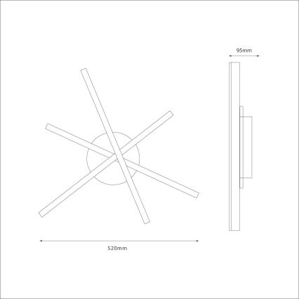Plafonnier LED STICK LED/12W/230V noir