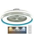 Plafonnier LED wtih a fan LED/45W/230V 3000/4000/6500K bleu + télécommande