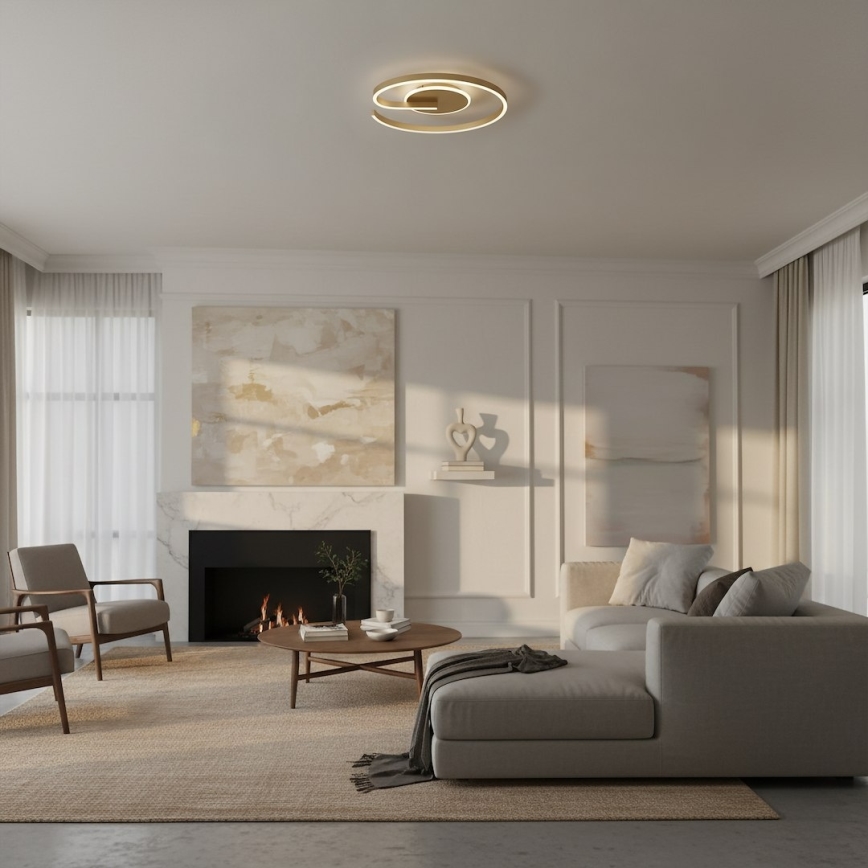 Plafonnier LORENZO LED 22 W/230 V Ø 50 cm doré