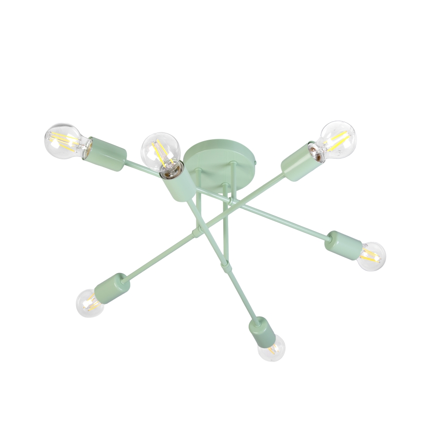 Plafonnier lustre CAMBRIDGE 6 x E27, 15 W, 230 V, vert