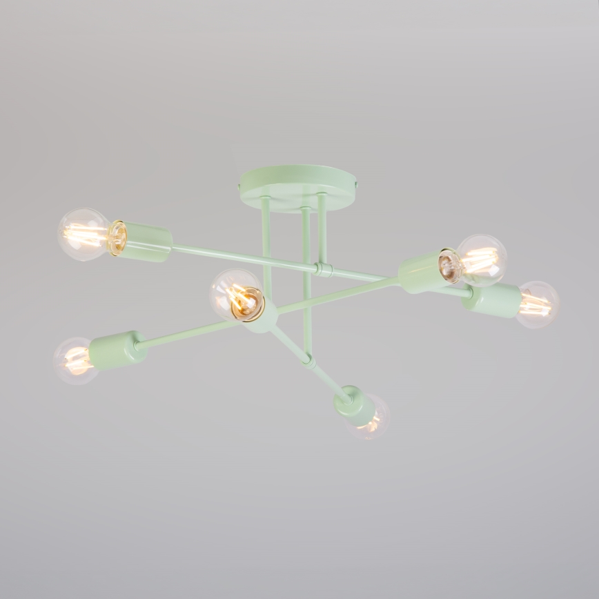 Plafonnier lustre CAMBRIDGE 6 x E27, 15 W, 230 V, vert