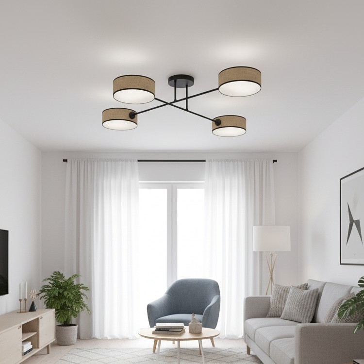 Plafonnier MAGA 4xE14/10W/230V beige