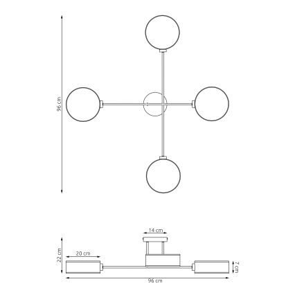 Plafonnier MAGA 4xE14/10W/230V beige