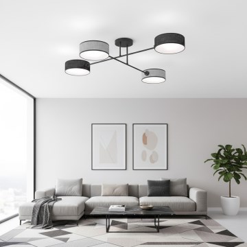 Plafonnier MAGA 4xE14/10W/230V noir/gris