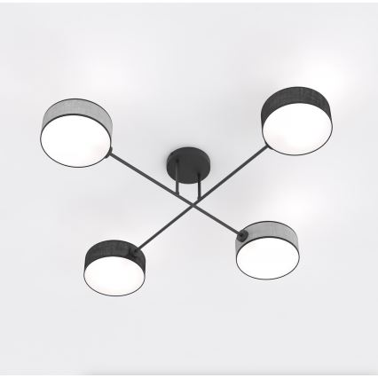 Plafonnier MAGA 4xE14/10W/230V noir/gris