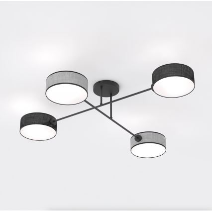 Plafonnier MAGA 4xE14/10W/230V noir/gris